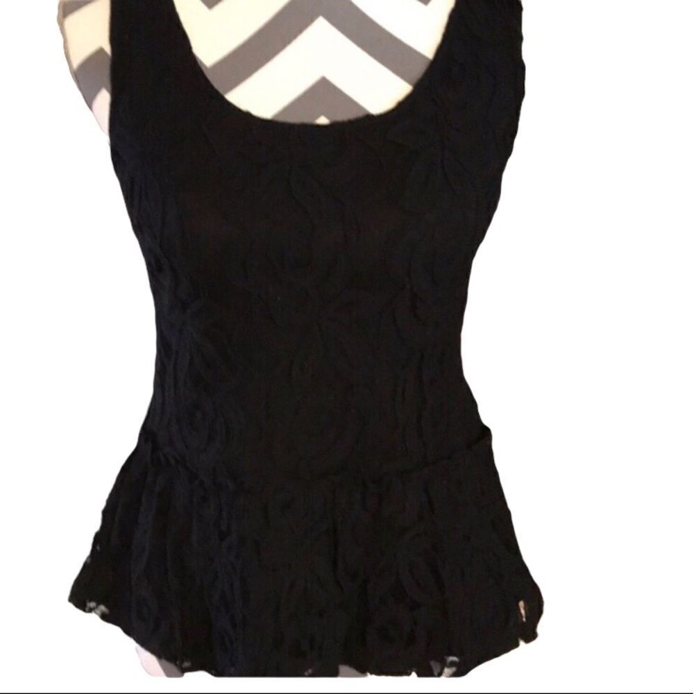 Alfani Black Peplum Top XS